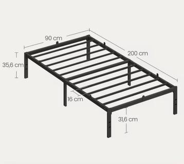Nog maar paar maanden oude stalen bedframe met ikea matras - afbeelding 4