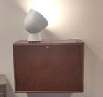 Vintage houten hang kastje wandkastje zwevend, Huis en Inrichting, Kasten | Buffetkasten, Gebruikt, Met klep(pen), Mid century modern