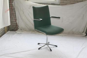 Vintage Jaren '60 Chroom De Wit Model 3314 Bureuastoel Groen beschikbaar voor biedingen