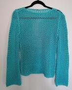 TRENDY opengewerkte gehaakte aquablauwe trui mt. S, Kleding | Dames, Truien en Vesten, Ophalen of Verzenden, Zo goed als nieuw