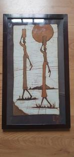 Batik stoffen Afrikaans in lijst 2 stuks, Ophalen of Verzenden