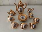 Theeservies porcelein goud beschilderd Hollands molen decor, Antiek en Kunst, Antiek | Porselein, Ophalen of Verzenden