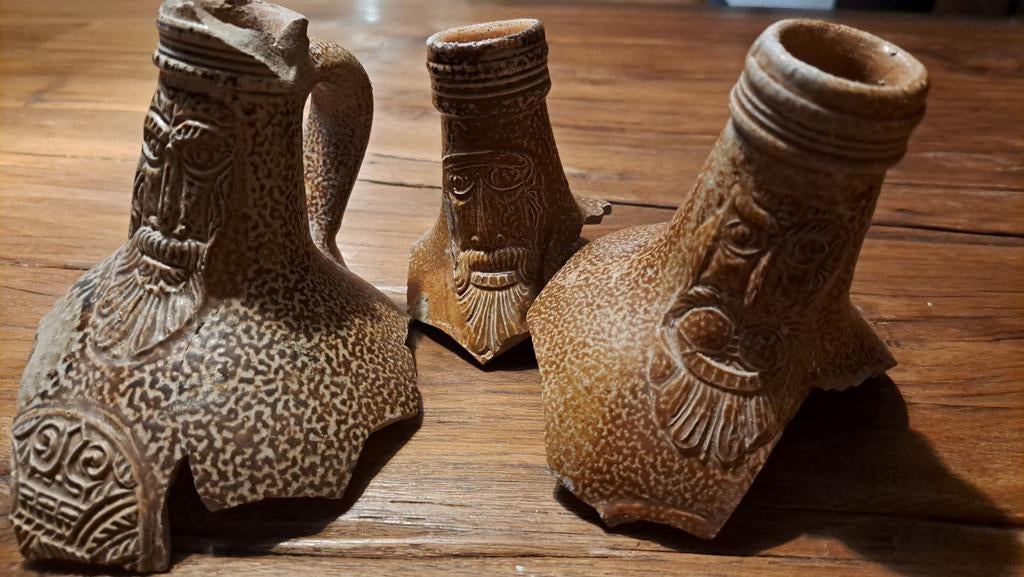 3 Fragmenten van Zeer Oude Baardmankruiken, Antiek en Kunst, Antiek | Keramiek en Aardewerk, Ophalen of Verzenden