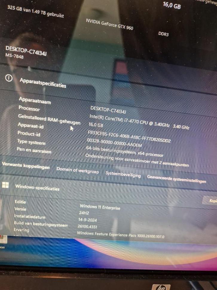 computer I 7 processor  1 terrabyte ssd schijf, Computers en Software, Desktop Pc's, Gebruikt, 2 tot 3 Ghz, HDD, SSD, 16 GB, Met videokaart