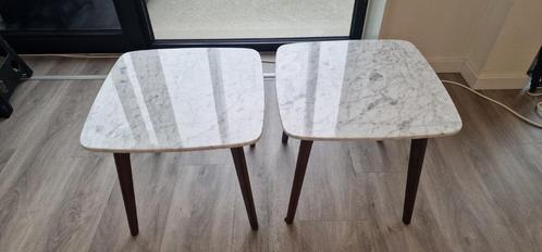 Marble Side Tables, Huis en Inrichting, Tafels | Sidetables, Zo goed als nieuw, 25 tot 50 cm, 50 tot 100 cm, Vierkant, Overige materialen