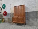 Mid Century Design Sideboard Teak | Vintage Wand Kast Hout, Ophalen of Verzenden, 150 tot 200 cm, 25 tot 50 cm, Gebruikt