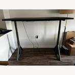 Ikea zit sta bureau IDASEN 160x80 cm, zwart/donkergrijs, Ophalen, Elektrisch, Zo goed als nieuw, Bureau
