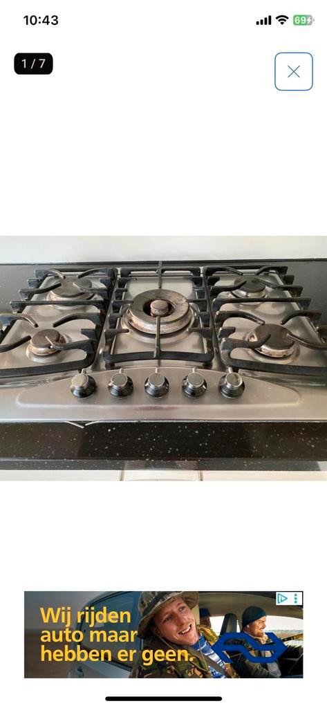 Ikea 5 pits gaskookplaat met wokbrander, Witgoed en Apparatuur, Kookplaten, Zo goed als nieuw, Inbouw, Gas, 5 kookzones of meer