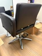 Kappersstoel met stervoet incl. voetensteun, Huis en Inrichting, Stoelen, Ophalen, Gebruikt, Overige kleuren, Leer