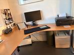 Ruim hoekbureau 1,60x2,00m, Huis en Inrichting, Bureaus, Ophalen, In hoogte verstelbaar, Gebruikt, Bureau