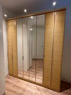 Grote houten kledingkast met spiegels en verlichting, Ophalen, Gebruikt, 200 cm of meer, Met hangruimte
