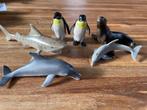 Schleich dieren dolfijn haai pinguin zeeleeuw, Ophalen of Verzenden, Gebruikt, Wild dier, Beeldje of Figuurtje