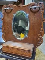 antieke halspiegel met kammenbak, Antiek en Kunst, Antiek | Spiegels, Ophalen, Vierkant, Minder dan 50 cm