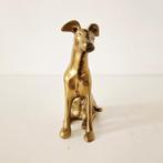 Massief messing windhond beeldje messing beeld, Verzamelen, Beelden en Beeldjes, Ophalen of Verzenden, Gebruikt, Dier