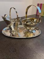 Zilveren suiker- en roomstel met lepels, Ophalen of Verzenden