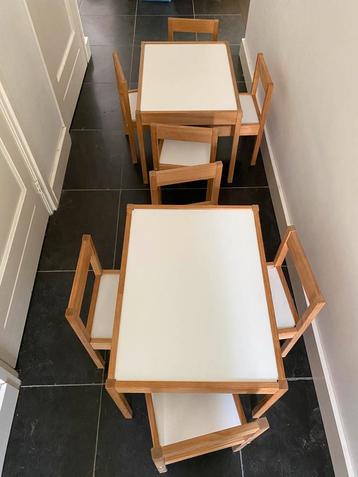 2 houten TAFELTJES en 8 houten STOELTJES, IKEA Lätt beschikbaar voor biedingen