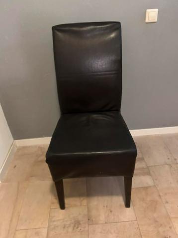 6 eetkamerstoelen bruin leer beschikbaar voor biedingen