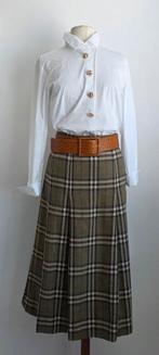 Burberry wollen plooirok 42/44, Kleding | Dames, Rokken, Verzenden, Maat 42/44 (L), Zo goed als nieuw, Pauw Burberry