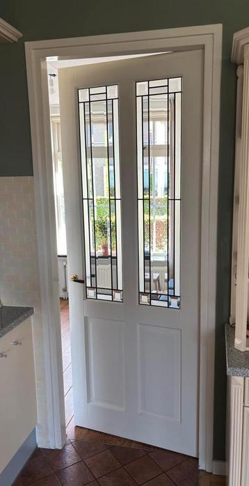 2x Paneeldeuren 230*87,5 met en zonder glas in lood beschikbaar voor biedingen