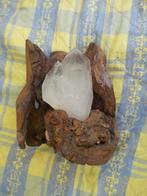 Bergkristal in standaard van hout, Overige typen, Ophalen of Verzenden