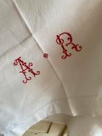 Antiek frans linnen laken met monogram, Ophalen of Verzenden