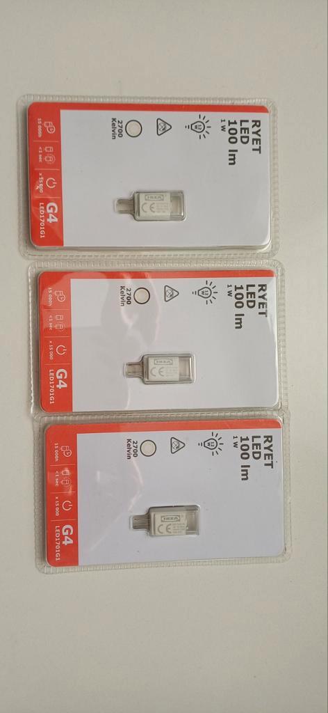 3x IKEA RYET LED Lampjes - G4 - 100 Lumen, Huis en Inrichting, Lampen | Losse lampen, Nieuw, Led-lamp, Minder dan 30 watt, Bipin of Steekvoet