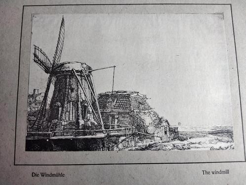 Windmolen Prent 1910 Rembrandt Ets van 1641, Antiek en Kunst, Kunst | Etsen en Gravures, Ophalen of Verzenden