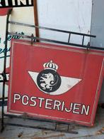 Origineel gevelbord Posterijen Belgie dubbelzijdig, Tickets en Kaartjes, Eén persoon