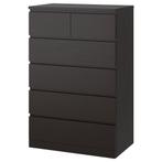 IKEA Malm ladekast 6 lades zwartbruin, Ophalen, Gebruikt, 50 tot 100 cm, Minder dan 100 cm