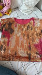 H&m glitter t shirt maat m, Ophalen of Verzenden, Zo goed als nieuw, Roze, Korte mouw