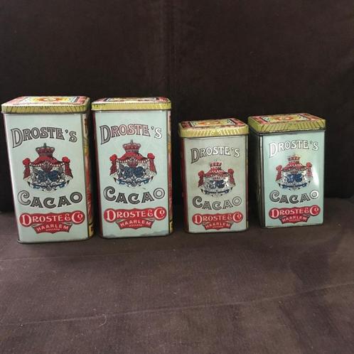 4 x Droste blikken vintage, Verzamelen, Blikken, Gebruikt, Overige, Droste, Ophalen of Verzenden
