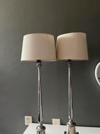 2 zilverkleurige lampenvoeten., Huis en Inrichting, Lampen | Tafellampen, Ophalen, Gebruikt, 50 tot 75 cm