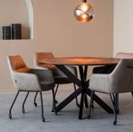 Teakhouten tafel rond 150cm, Ophalen, Zo goed als nieuw, Vijf personen of meer, Woods