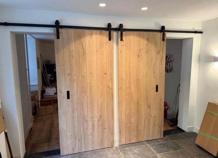 Massief eiken schuifdeur/loftdeur/barndeur/ eiken kozijnen, Doe-het-zelf en Verbouw, Deuren en Horren, Ophalen of Verzenden