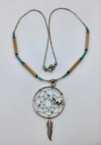 Vintage Navajo ketting zilver turquoise dromenvanger 925, Sieraden, Tassen en Uiterlijk, Antieke sieraden, Verzenden, Zilver, Ketting