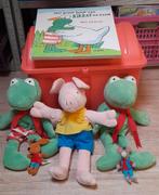 2 handpoppen kikker varken knuffel vingerpopjes boek, Kinderen en Baby's, Speelgoed | Knuffels en Pluche, Ophalen of Verzenden