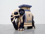 Vintage olifant xxl keramiek plantentafel blauw, Overige materialen, Minder dan 55 cm, Niet bekend, Rond
