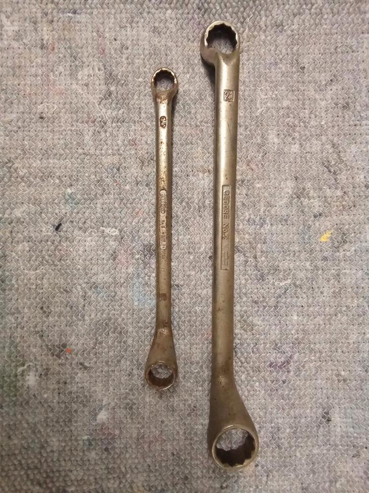 2x Gedore No. 2 Ringsleutels - 14-15 mm & 21-23 mm, Auto diversen, Autogereedschap, Gebruikt, Ophalen of Verzenden