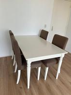 Eettafel met vier stoelen, Huis en Inrichting, Complete eetkamers, 4 tot 6 stoelen, Gebruikt, Ophalen