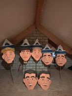 Carnavals koppen 7 stuks (Carnavalspoppen), Ophalen, Zo goed als nieuw, Carnaval