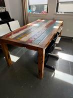 Botenhout Eettafel - Uniek & Robuust, Ophalen, Gebruikt, 100 tot 150 cm, Teakhout