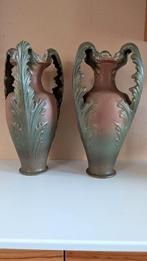 Paar grote faience vazen vroeg 20e eeuw (royal dux ?), Ophalen