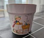 Bloempotje met opdruk meisje, Rond, Ophalen of Verzenden, Zo goed als nieuw, Minder dan 25 cm