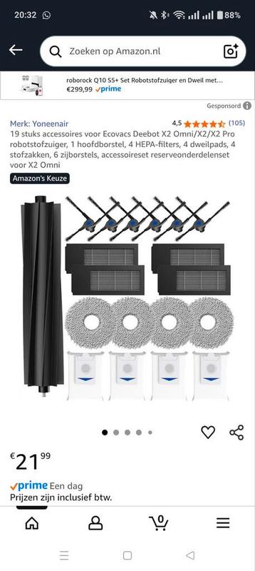 Ecovacs Deebot X2 Omni Accessoireset (38 stuks) beschikbaar voor biedingen