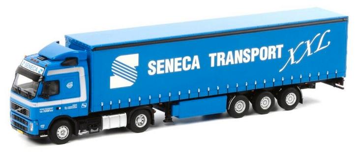 VOLVO FH02 trekker met schuifzeilenoplegger "Seneca", Hobby en Vrije tijd, Modelauto's | 1:50, Zo goed als nieuw, Bus of Vrachtwagen