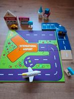 Houten speelset met auto's, vliegtuig, vliegveld, Ophalen of Verzenden, Zo goed als nieuw, Overige typen