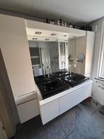 Badkamer meubel met 2 wasbakken., Huis en Inrichting, Badkamer | Badkamermeubels, Ophalen, Gebruikt, 100 tot 150 cm, Overige typen