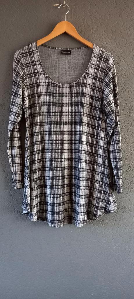 Ophilia Tuniek Maat 42/44 Zwart Wit, Kleding | Dames, Blouses en Tunieken, Zo goed als nieuw, Maat 42/44 (L), Zwart, Ophalen of Verzenden