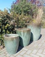 Potten geglazuurd terracotta beton of gietijzer the old way., Tuin en Terras, Bloembakken en Plantenbakken, Ophalen, Overige materialen
