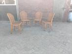4 eettafel stoelen, Ophalen, Gebruikt, Bruin, Riet of Rotan